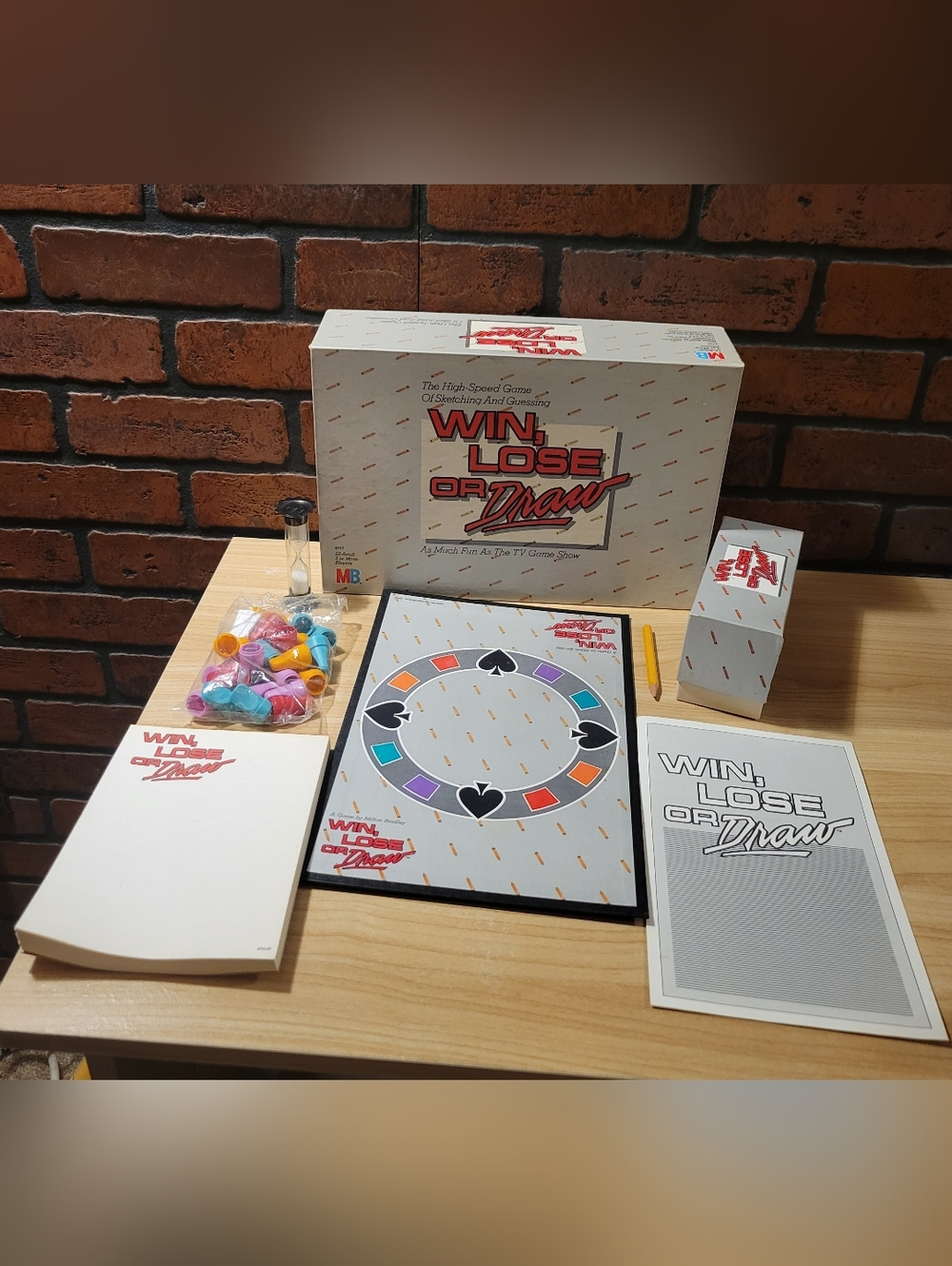 Vintage 1987 Milton Bradley Win, Lose or Draw Board Game